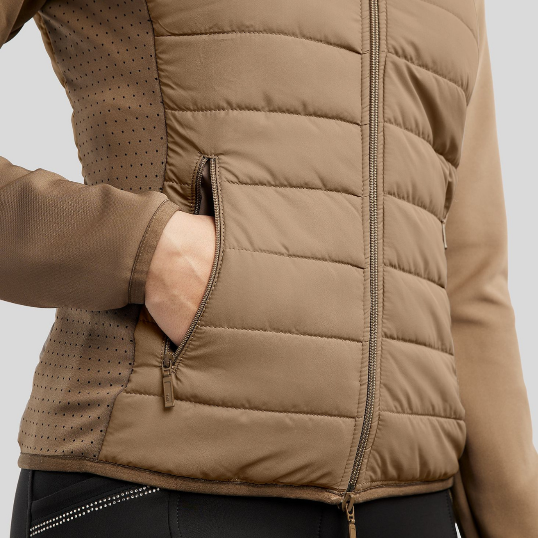 MONTAR MOCAROLINE HYBRID JACKET LASERCUT & CHAMPAGNE CRYSTALS - TAUPE  - 3