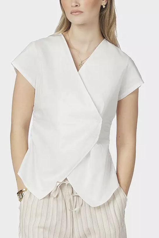 Neo Noir - Fidi Poplin Top White
