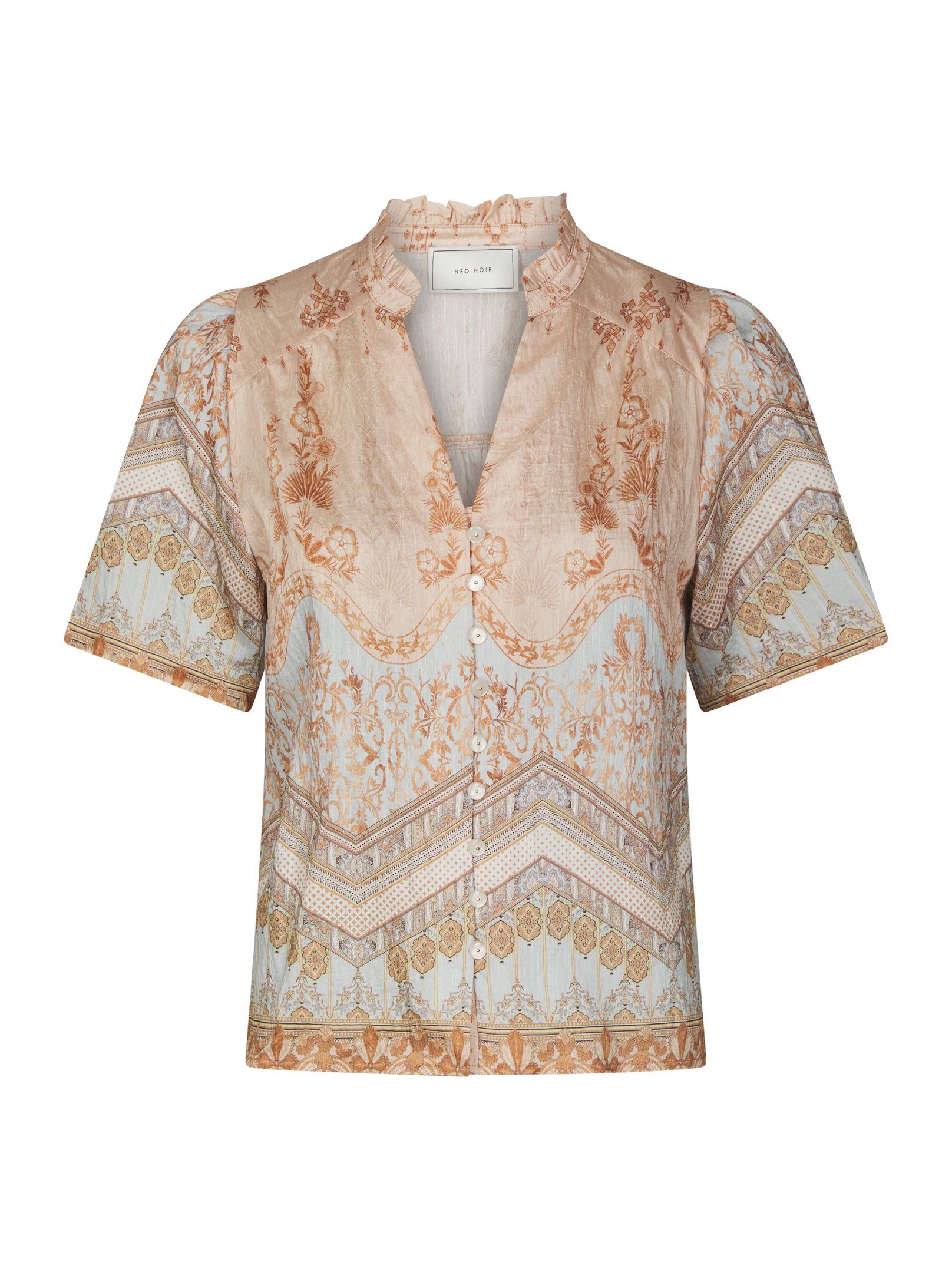 Neo Noir - Torana Flower Border Blouse Flower Peach - 5