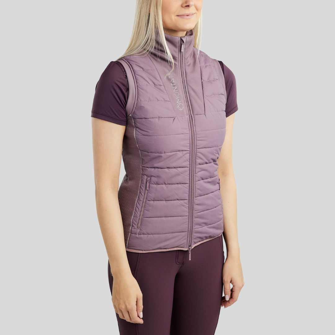 MONTAR MOCAROLINE HYBRID BODYWARMER VEST LASERCUT & CHAMPAGNE CRYSTALS - BLUSH 