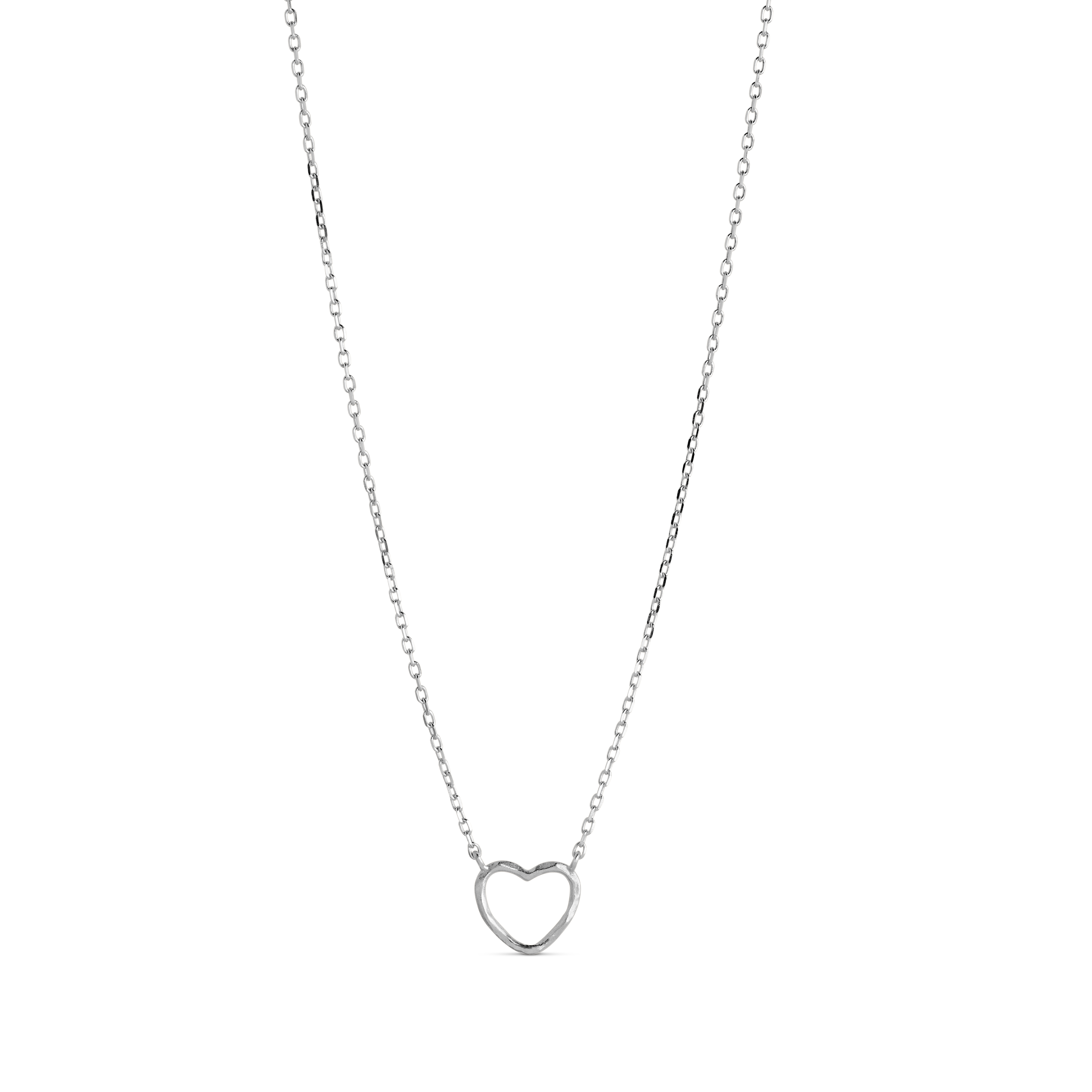 Enamel Copenhagen Necklace Organic Heart, Sterling Silver
