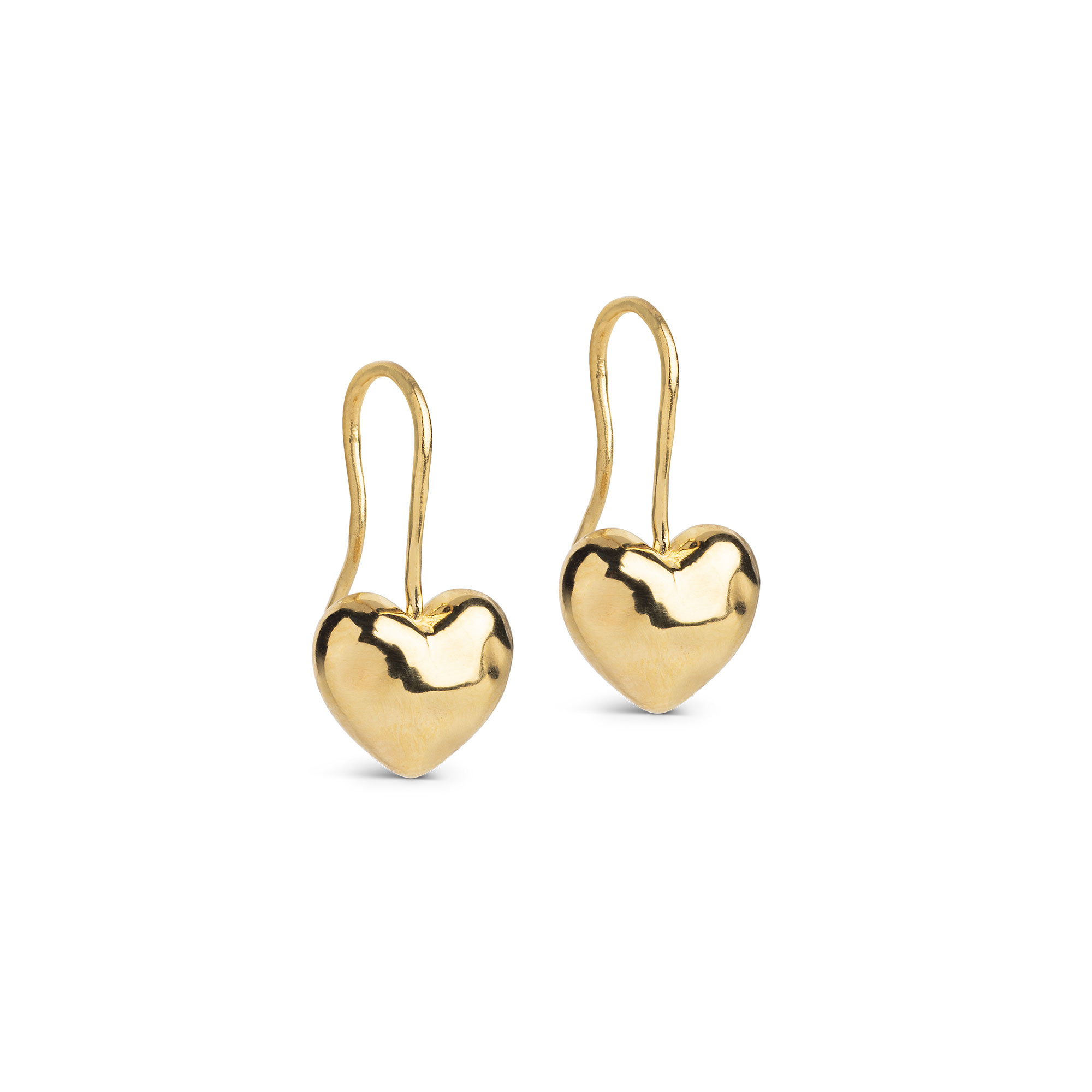 Enamel Copenhagen Earrings, Poma Heart Heart, Sterling Silver, 18 K Gold Plated