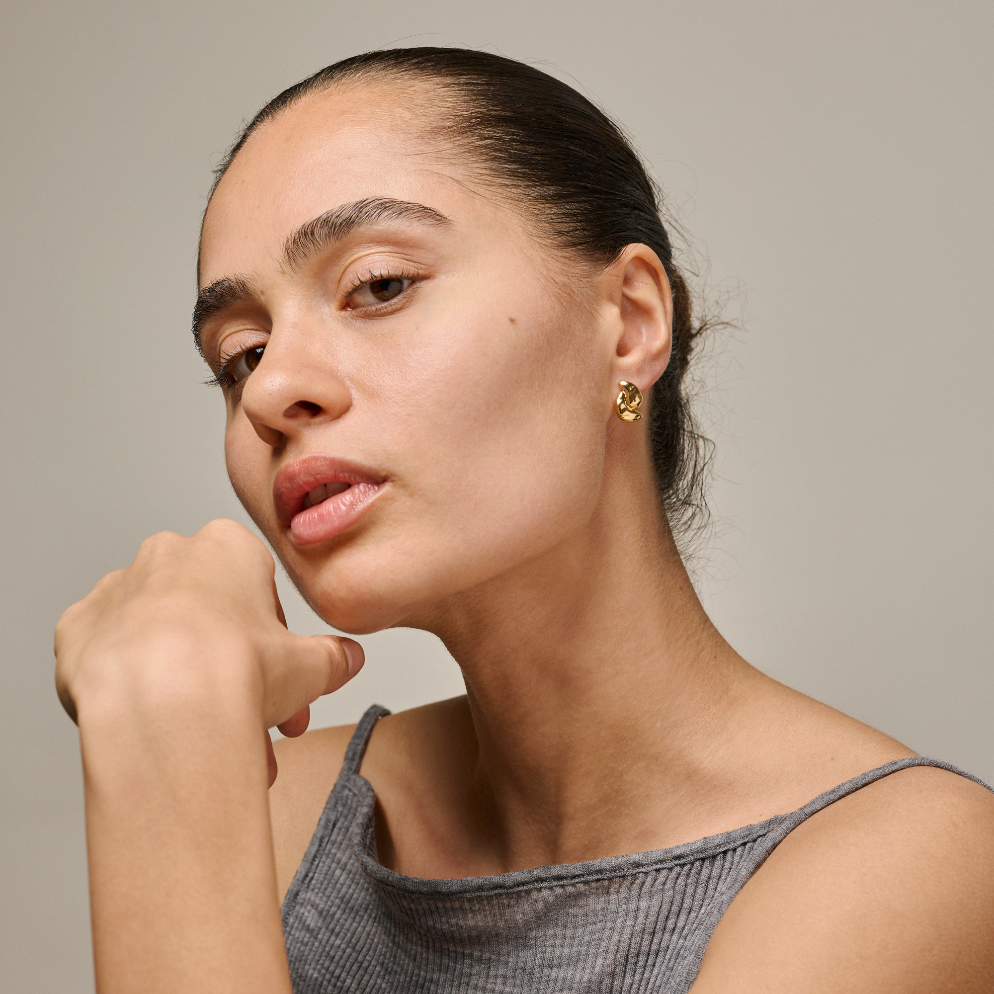 Enamel Copenhagen Earrings, Tova Studs, Sterling Silver, 18 K Gold Plated - 3