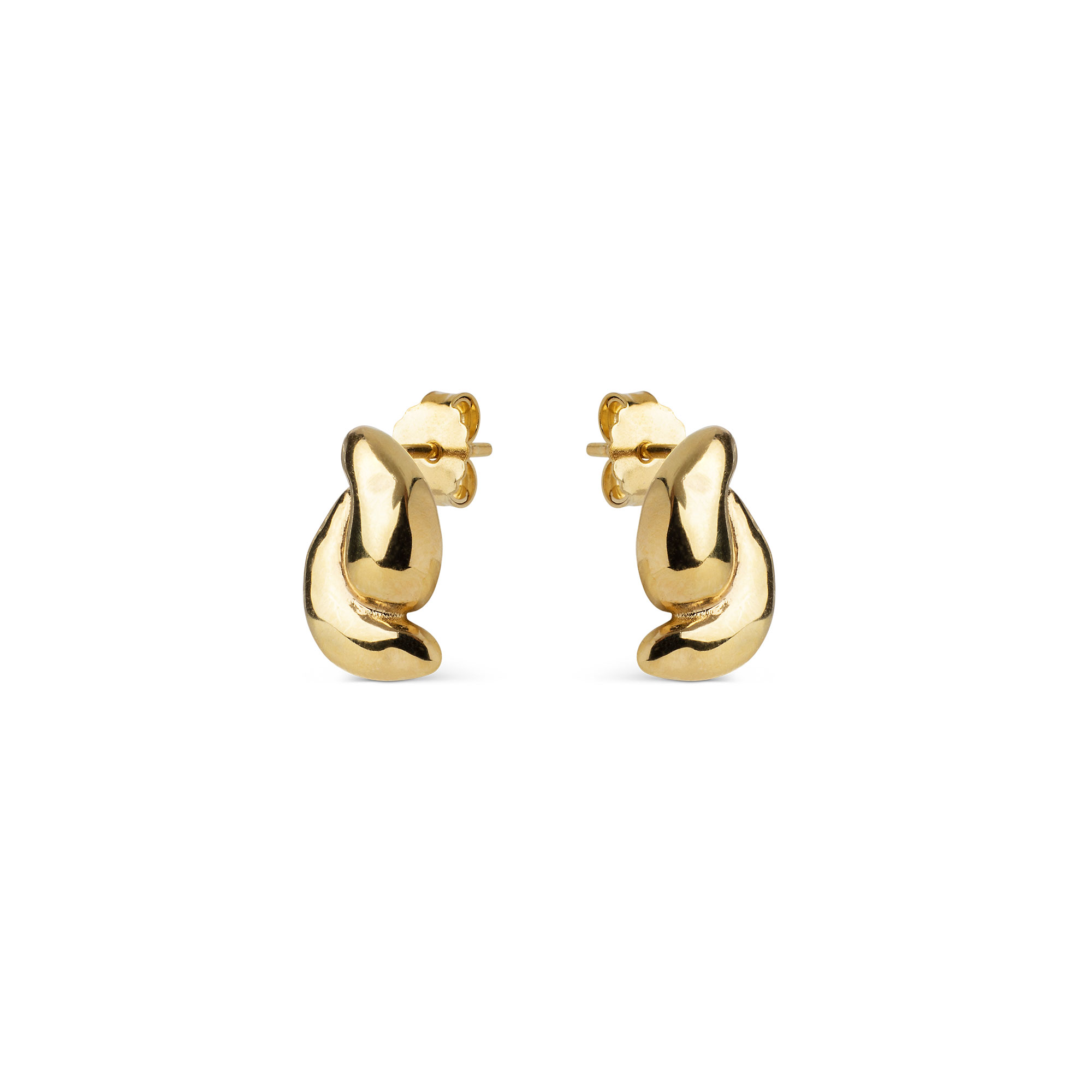 Enamel Copenhagen Earrings, Tova Studs, Sterling Silver, 18 K Gold Plated