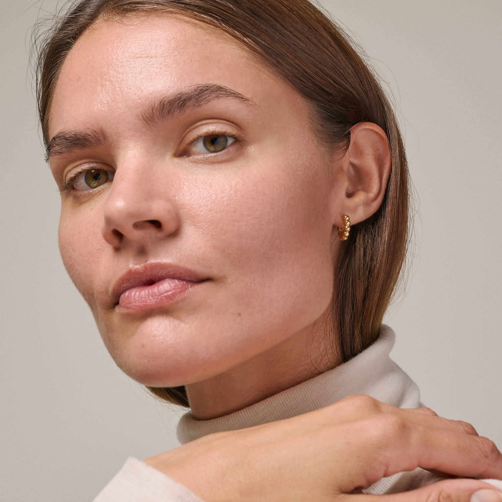 Enamel Copenhagen Earrings, Hoops, Ball, Sterling Silver, 18 K Gold Plated - 2