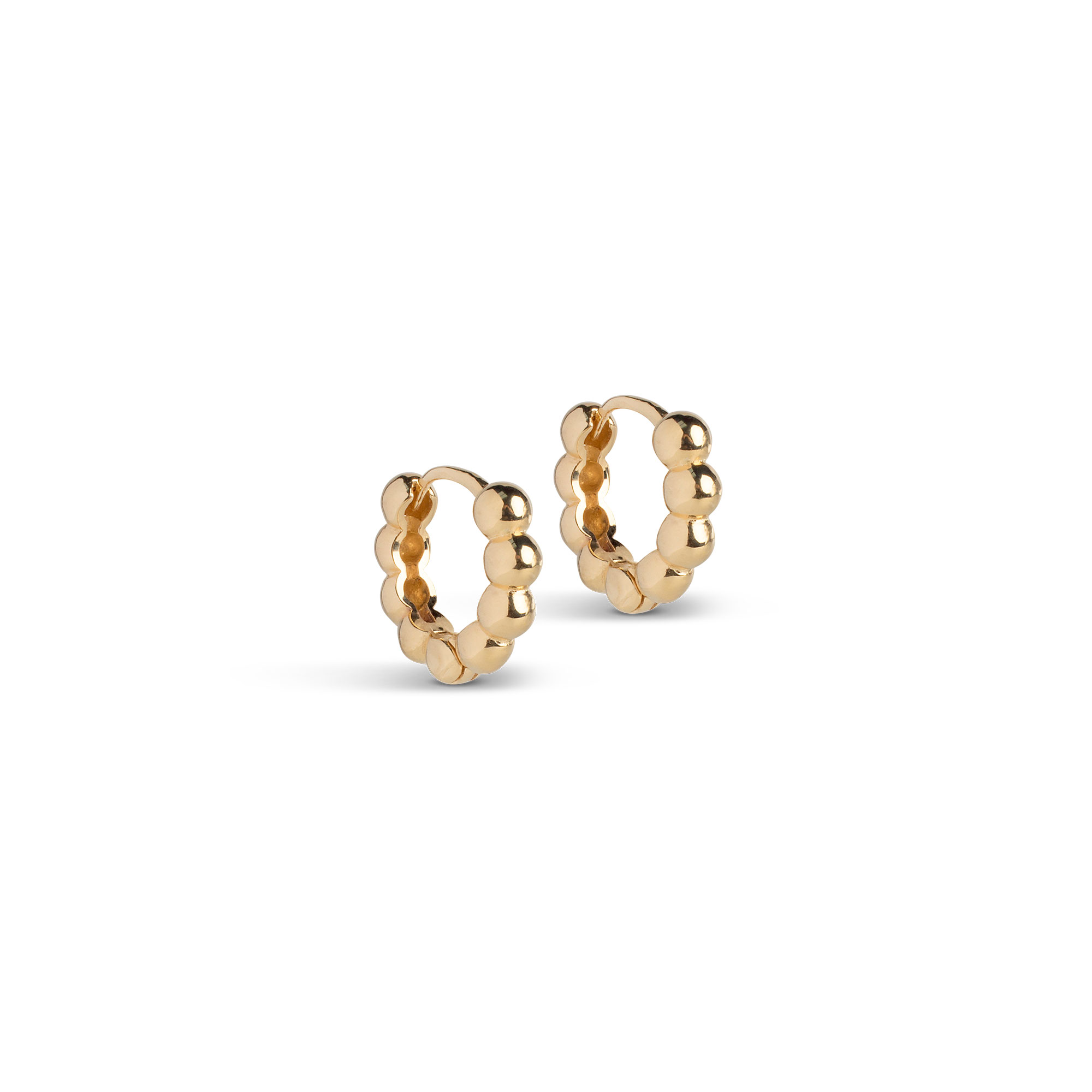 Enamel Copenhagen Earrings, Hoops, Ball, Sterling Silver, 18 K Gold Plated