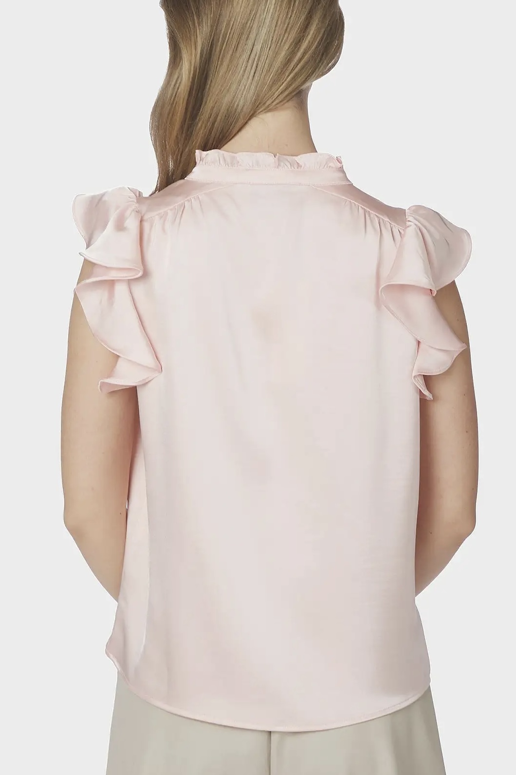 Neo Noir  - Stella Heavy Satin Blouse Light pink - 3