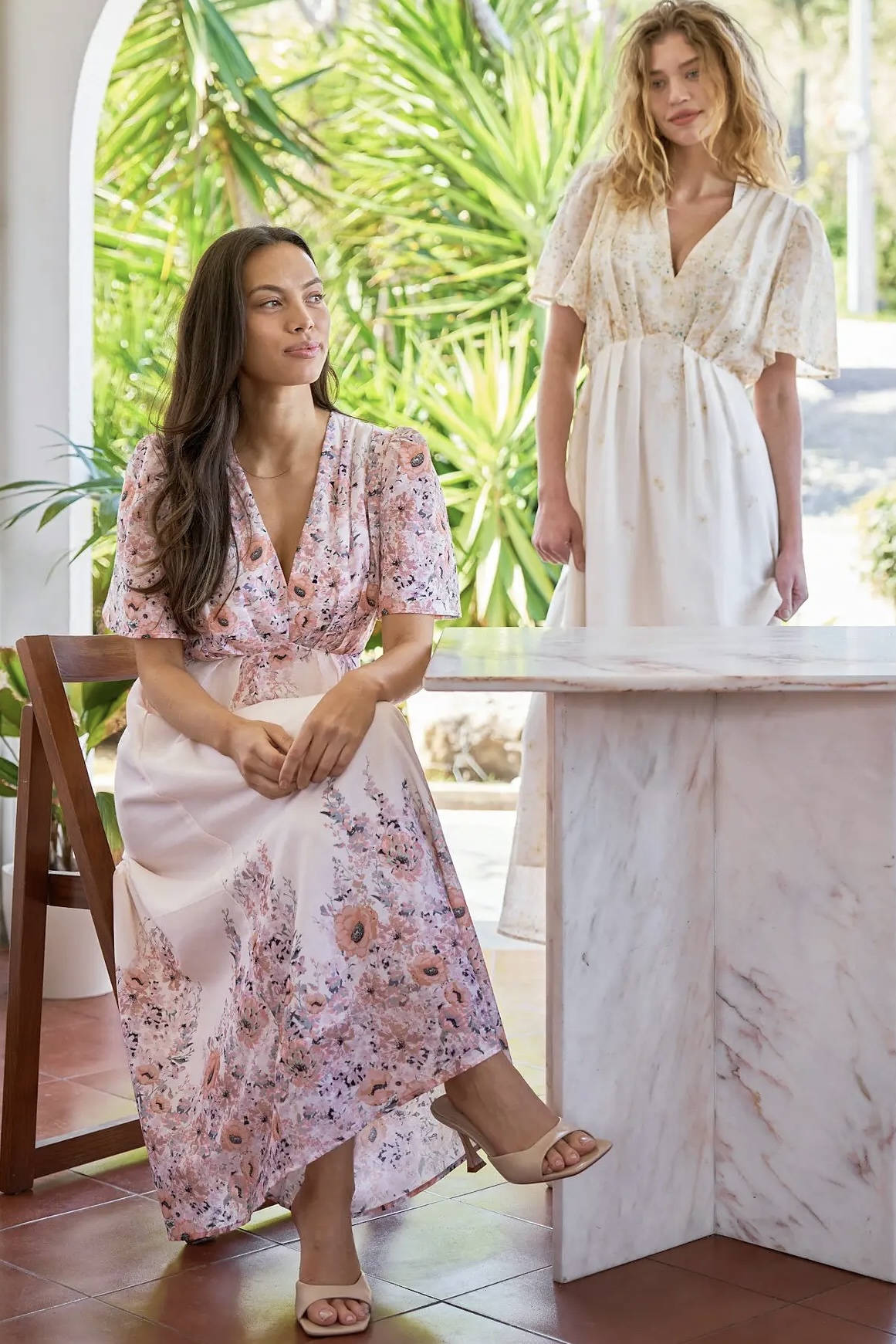 Neo Noir - Serna Flower Print Dress Burned Powder - 6