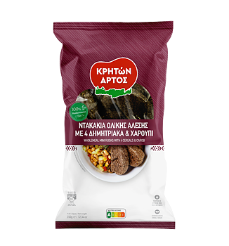 Whole grain dakakia with 4 cereals and carob 350g, kriton artos