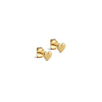 Enamel Copenhagen,  Heart Studs, Sterling Silver, 18K Gold Plated