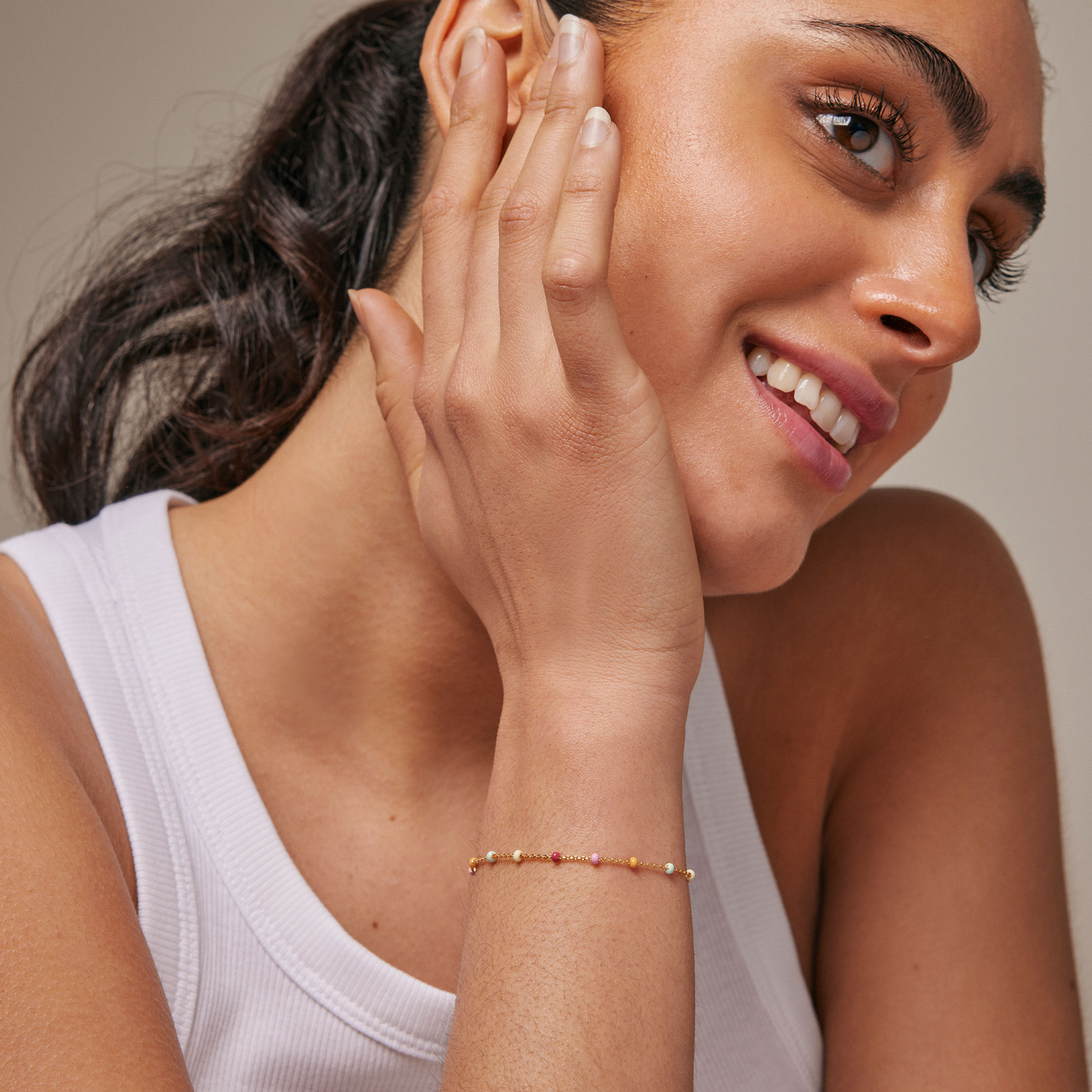 Enamel Copenhagen Lola Bracelet  Rainbow  Sterling Silver, 18 K Gold Plated - 2