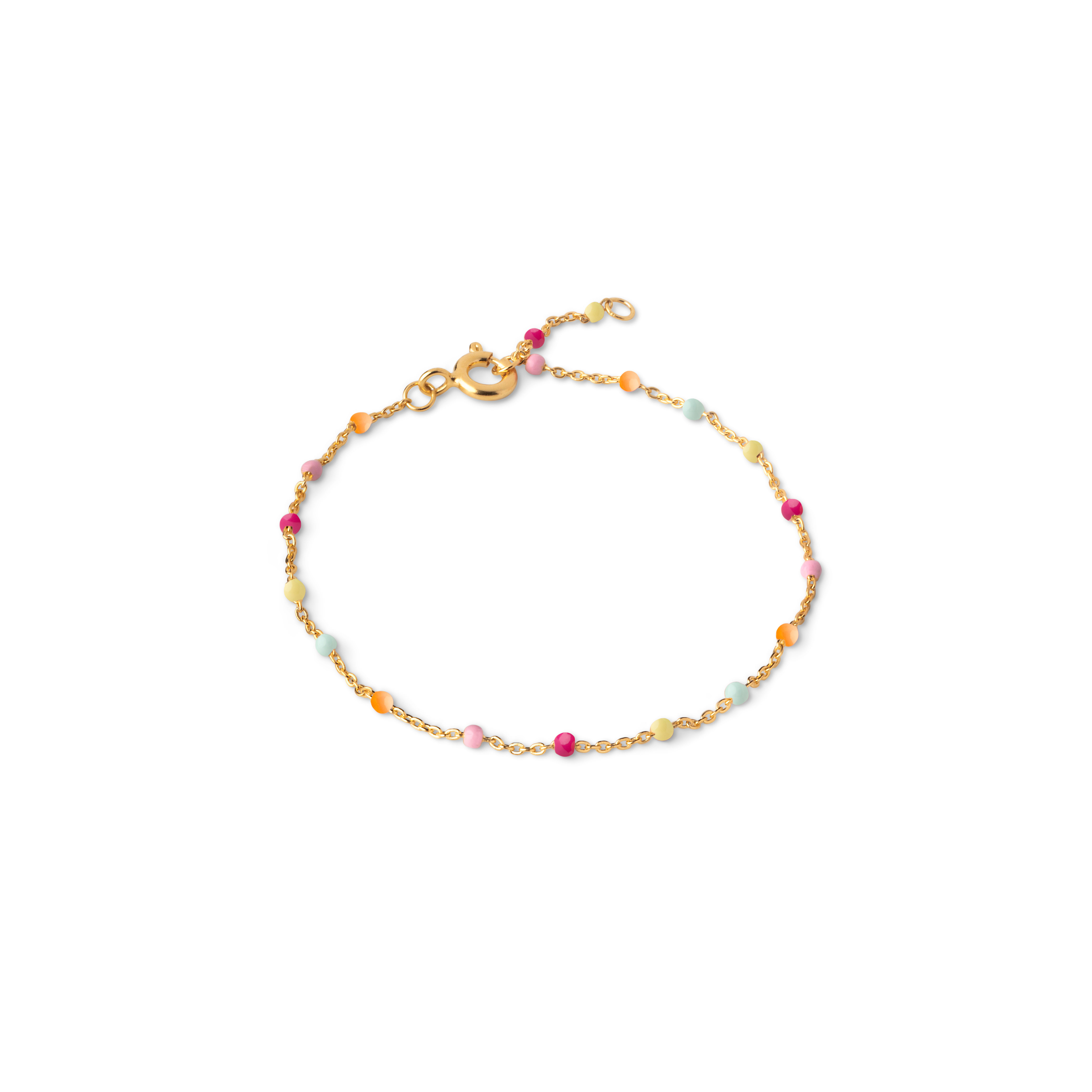 Enamel Copenhagen Lola Bracelet  Rainbow  Sterling Silver, 18 K Gold Plated