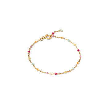 Enamel Copenhagen Lola Bracelet  Rainbow  Sterling Silver, 18 K Gold Plated