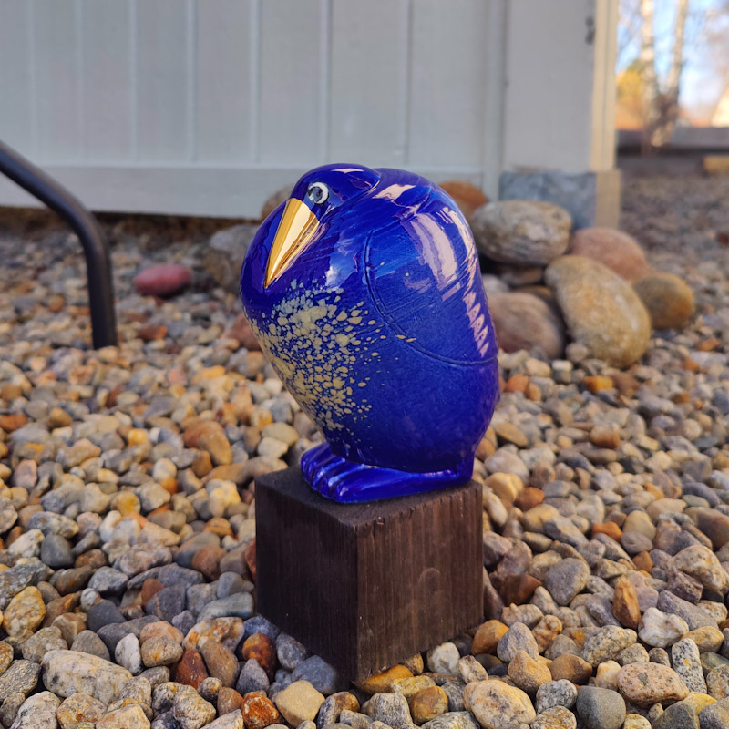 Fågel Fenix Ossian blå av Lisa Larson - 4
