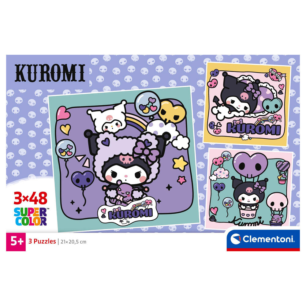 Kuromi  Pussel Clementoni 3 x 48 Bitar - 3 st Pussel i Olika Motiv - 5
