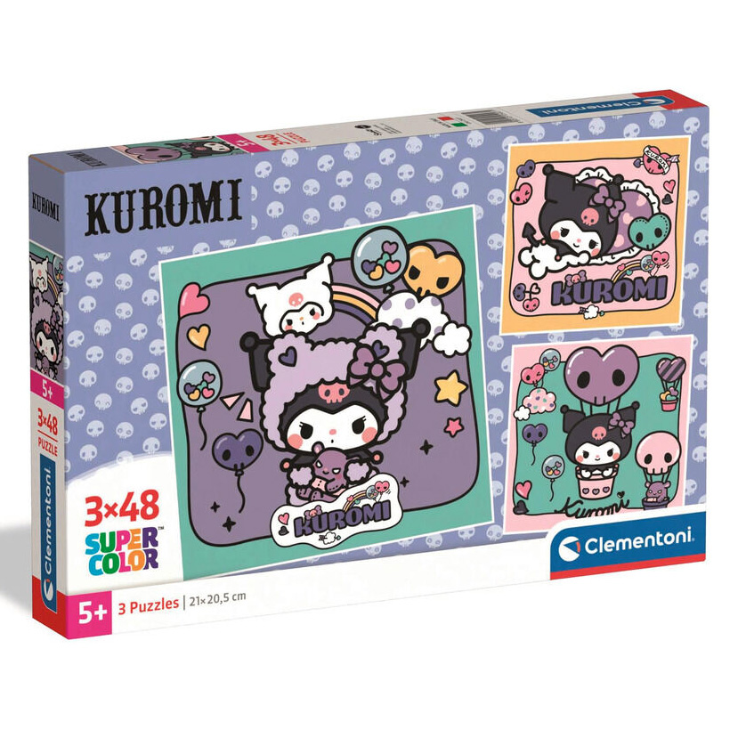 Kuromi  Pussel Clementoni 3 x 48 Bitar - 3 st Pussel i Olika Motiv