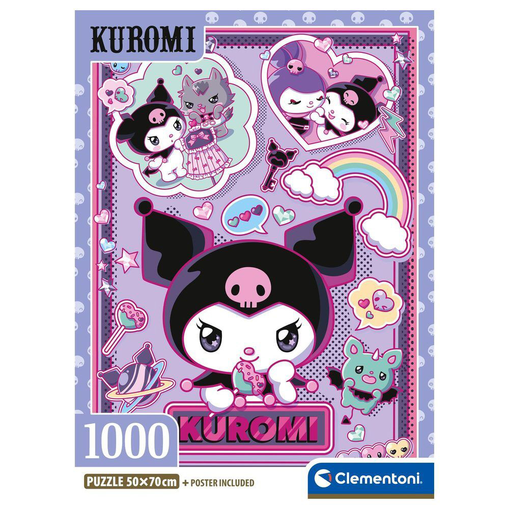 Kuromi  Pussel Clementoni 1000 Bitar - Inkluderar en Poster - 3