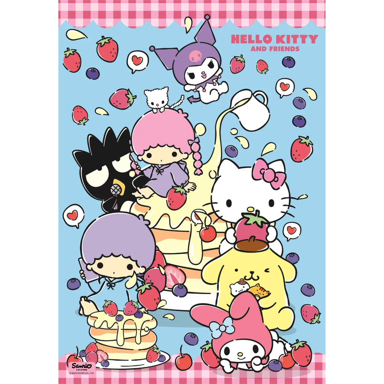 Hello Kitty and Friends Pussel Clementoni 1000 Bitar - Inkluderar en Poster - 2