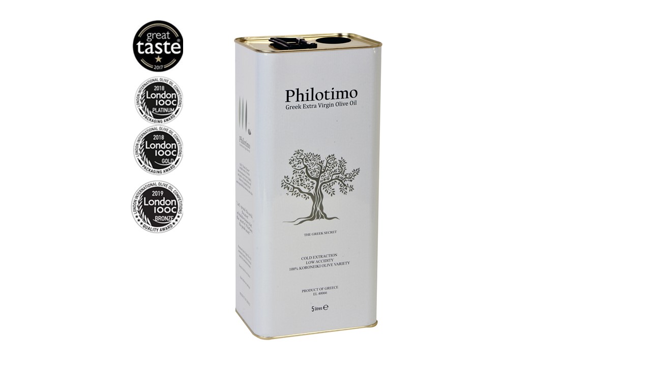 Philotimo Premium Extra Virgin Olive Oil - 5L Can. free of charge