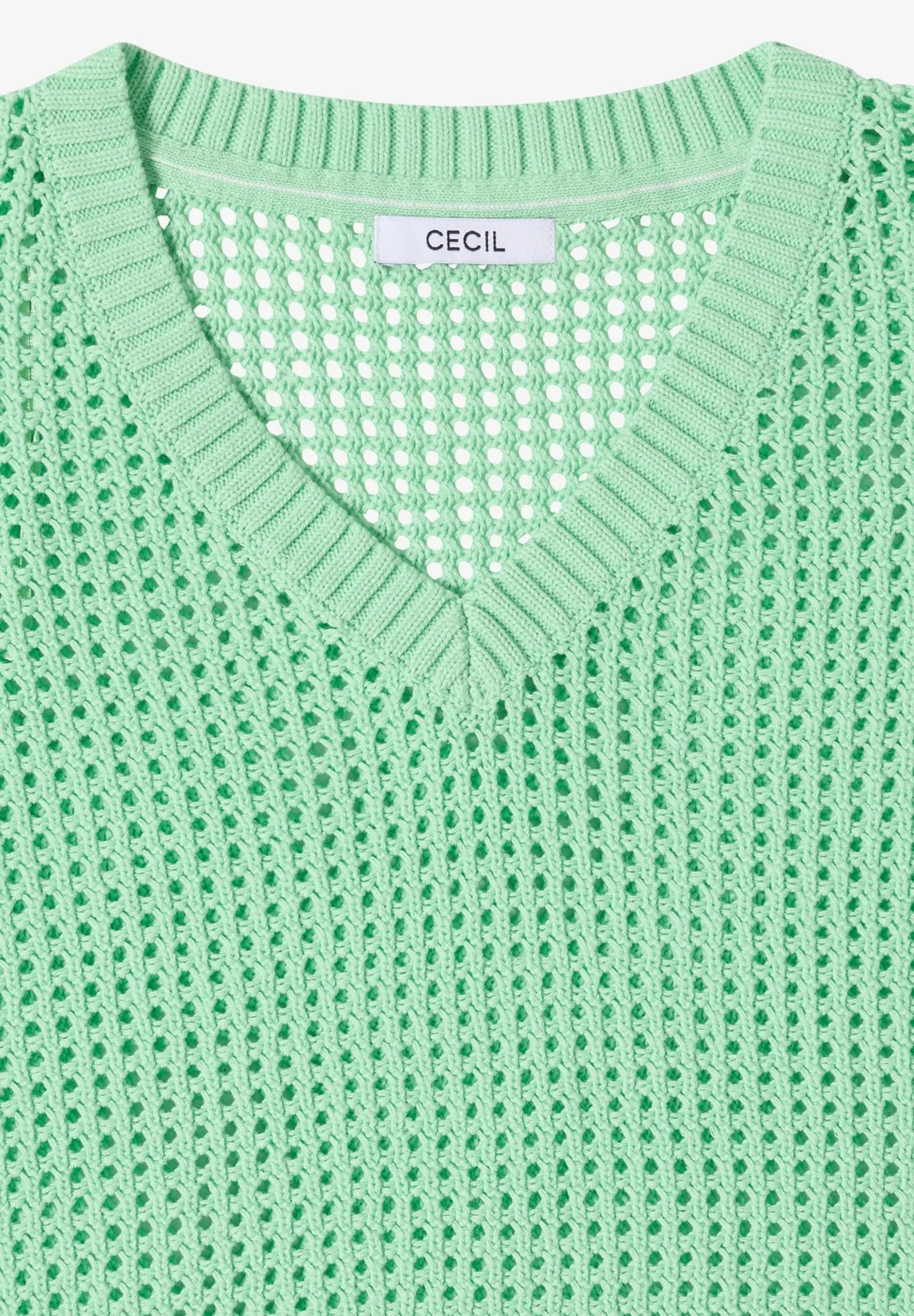 TOS Crochet V-neck - Juicy Lime - Cecil - 6