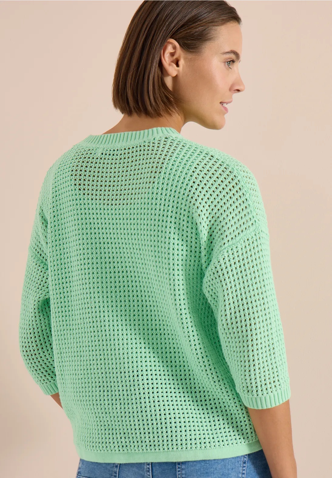 TOS Crochet V-neck - Juicy Lime - Cecil - 3