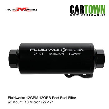 Fluidworks 12GPM 12ORB Post Fuel Filter w/ Mount (10 Micron) 