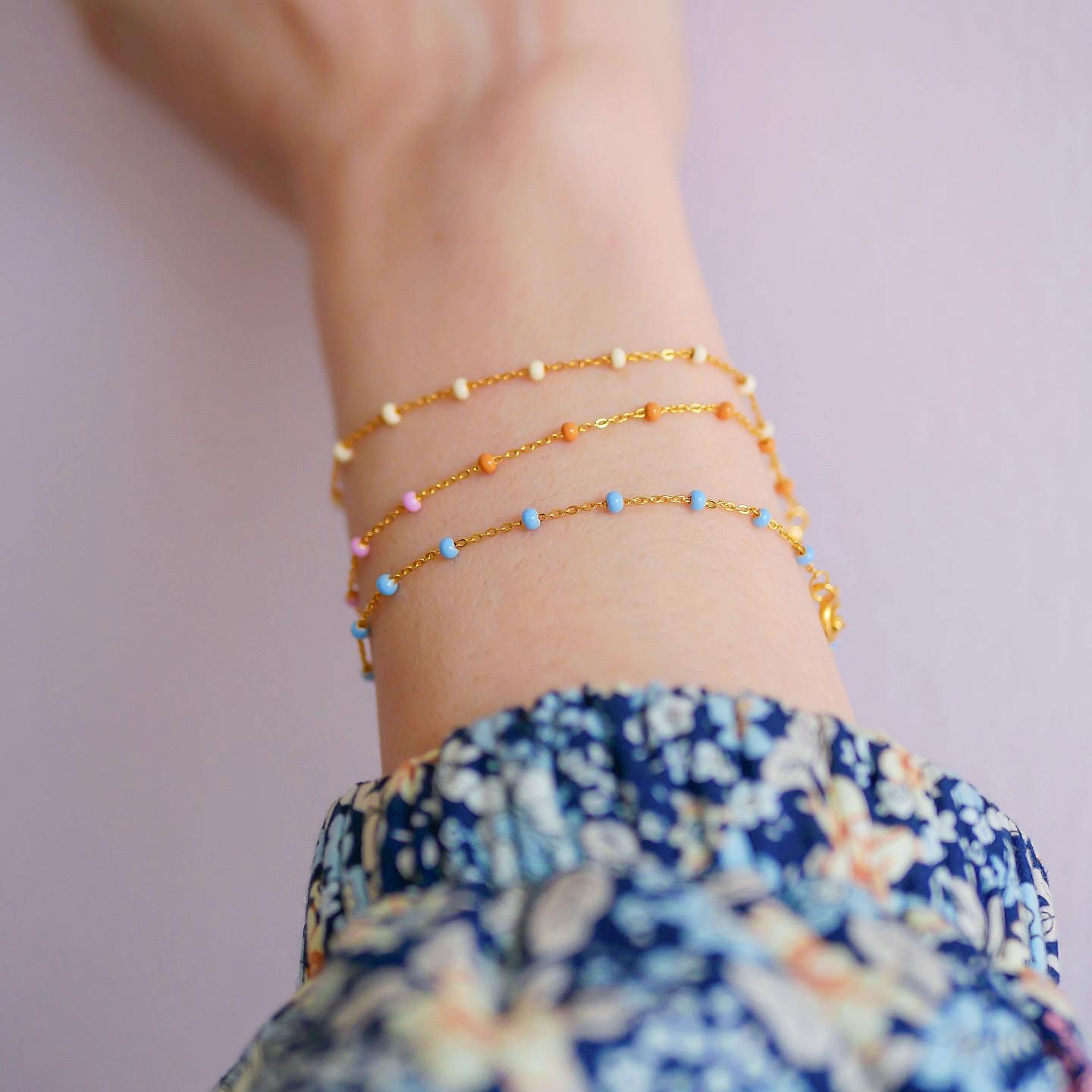 Enamel Copenhagen Lola Bracelet Daisy Sterling Silver, 18 K Gold Plated - 2
