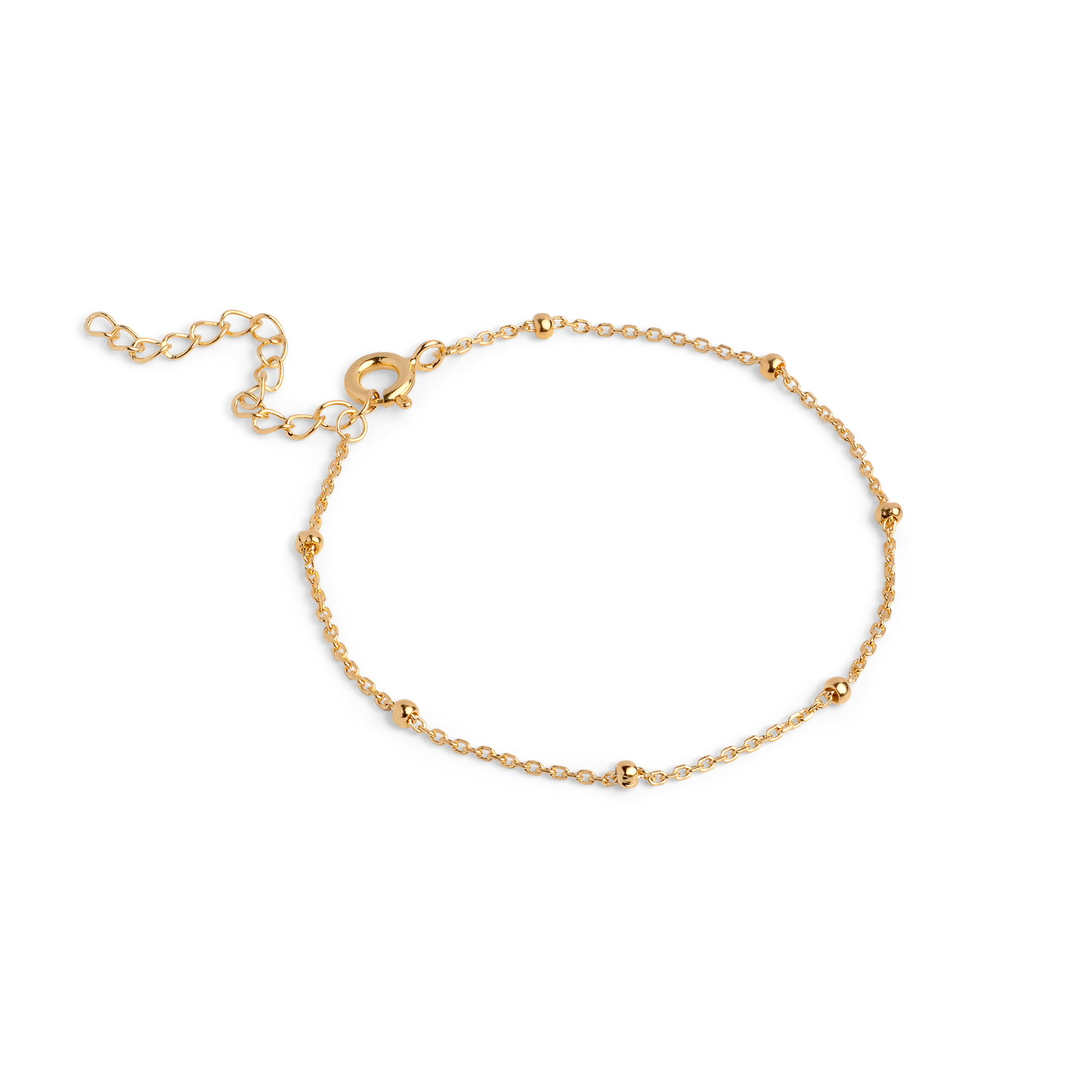 Enamel Copenhagen Bracelet Beaded Chain, Sterling Silver, 18 K Gold Plated