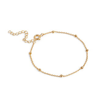 Enamel Copenhagen Bracelet Beaded Chain, Sterling Silver, 18 K Gold Plated