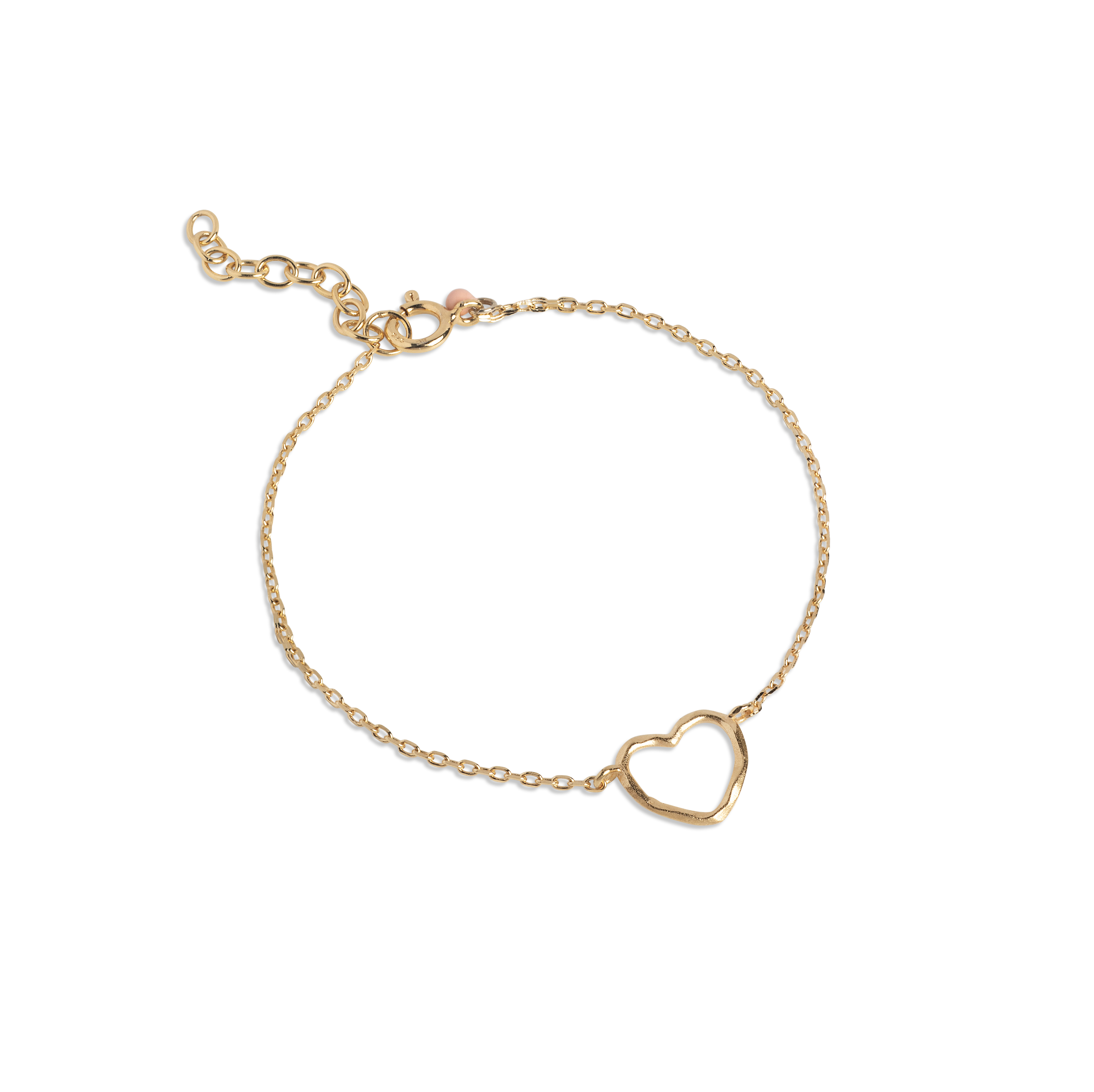 Enamel Copenhagen Bracelet Organic Heart, Sterling Silver, 18 K Gold Plated