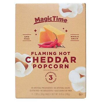 Magic Time Flaming Hot Cheddar Microwave Popcorn 240g