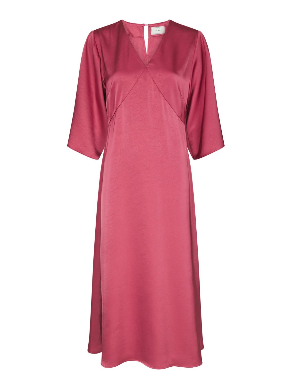 Neo Noir Remara  Heavy Sateen Dress, Cherry Pink