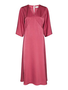 Neo Noir Remara  Heavy Sateen Dress, Cherry Pink