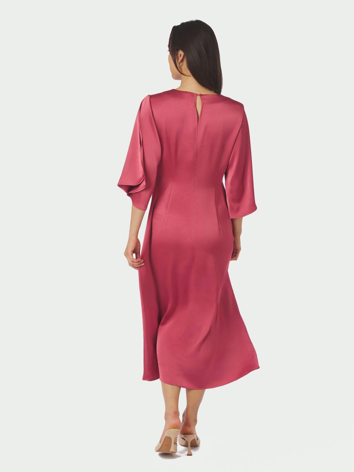 Neo Noir Remara  Heavy Sateen Dress, Cherry Pink - 4