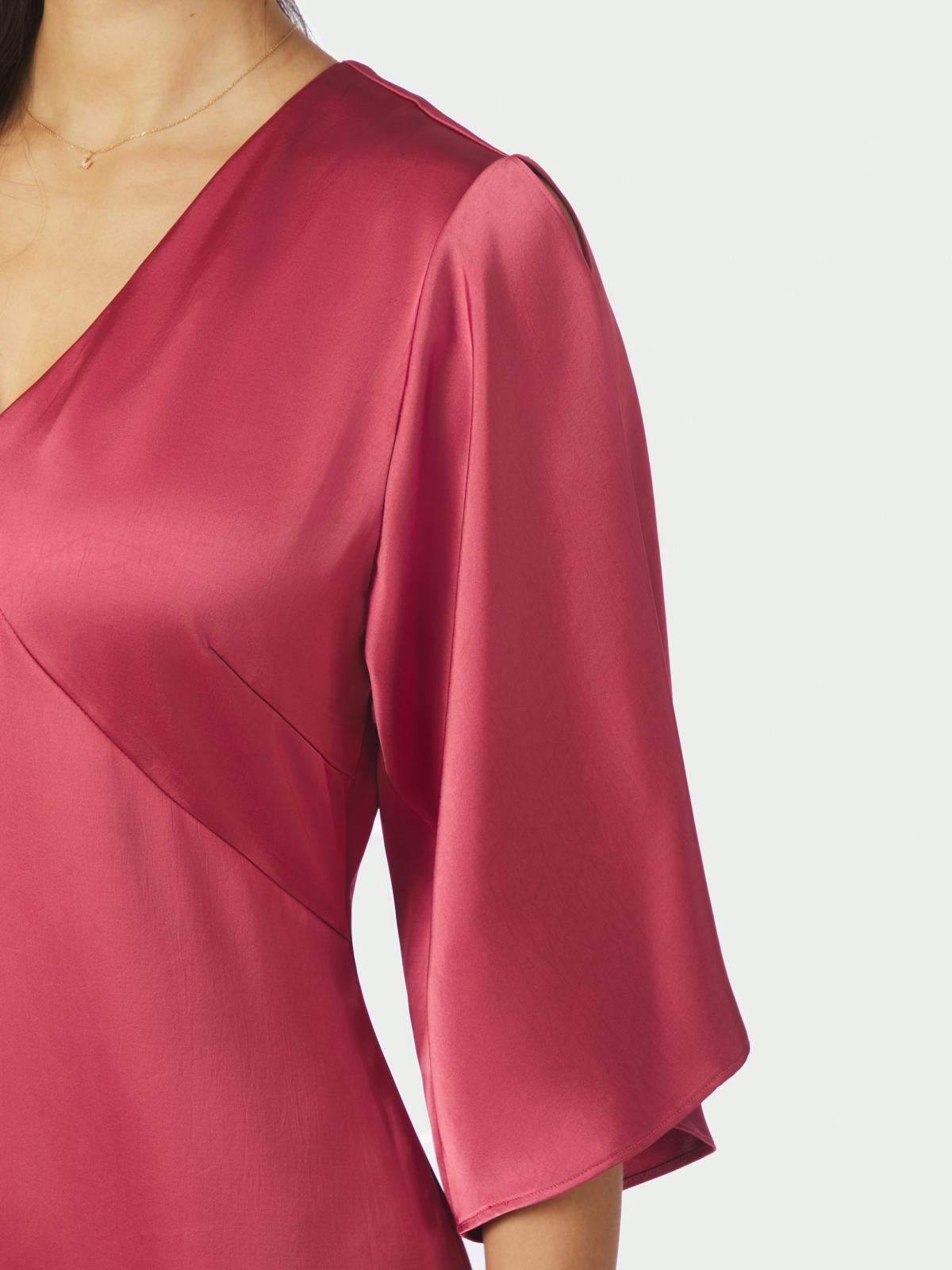 Neo Noir Remara  Heavy Sateen Dress, Cherry Pink - 5