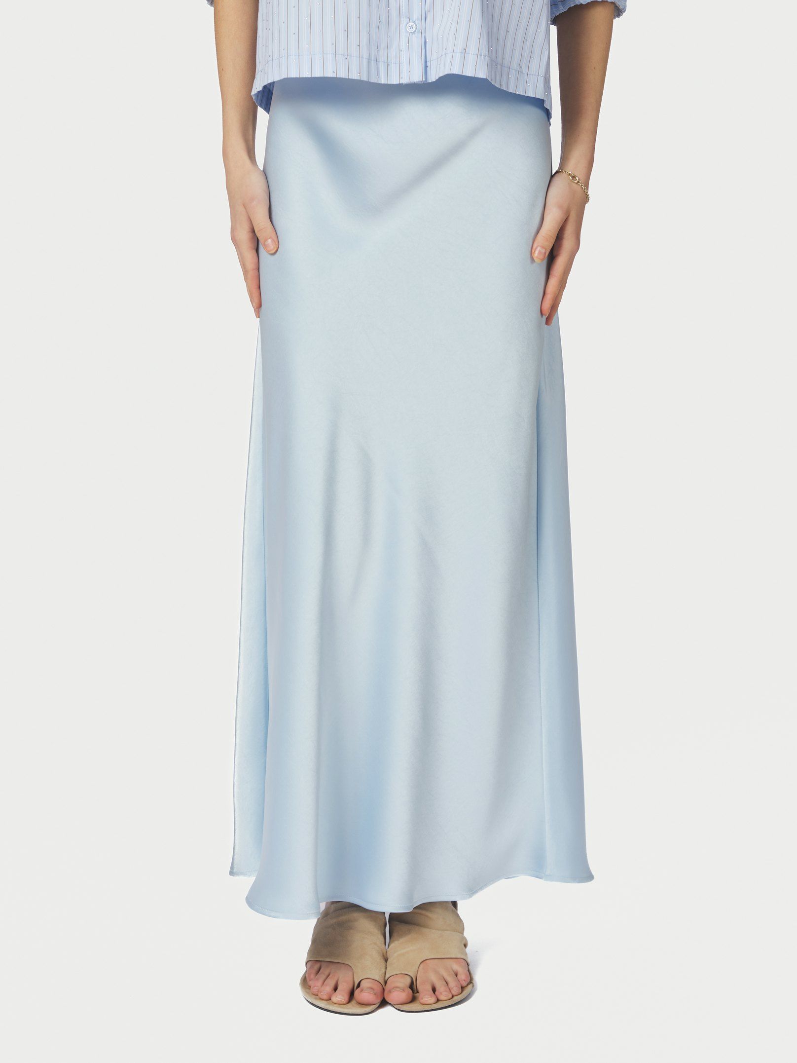 Neo Noir Vicky Heavy Sateen Skirt Blue - 3
