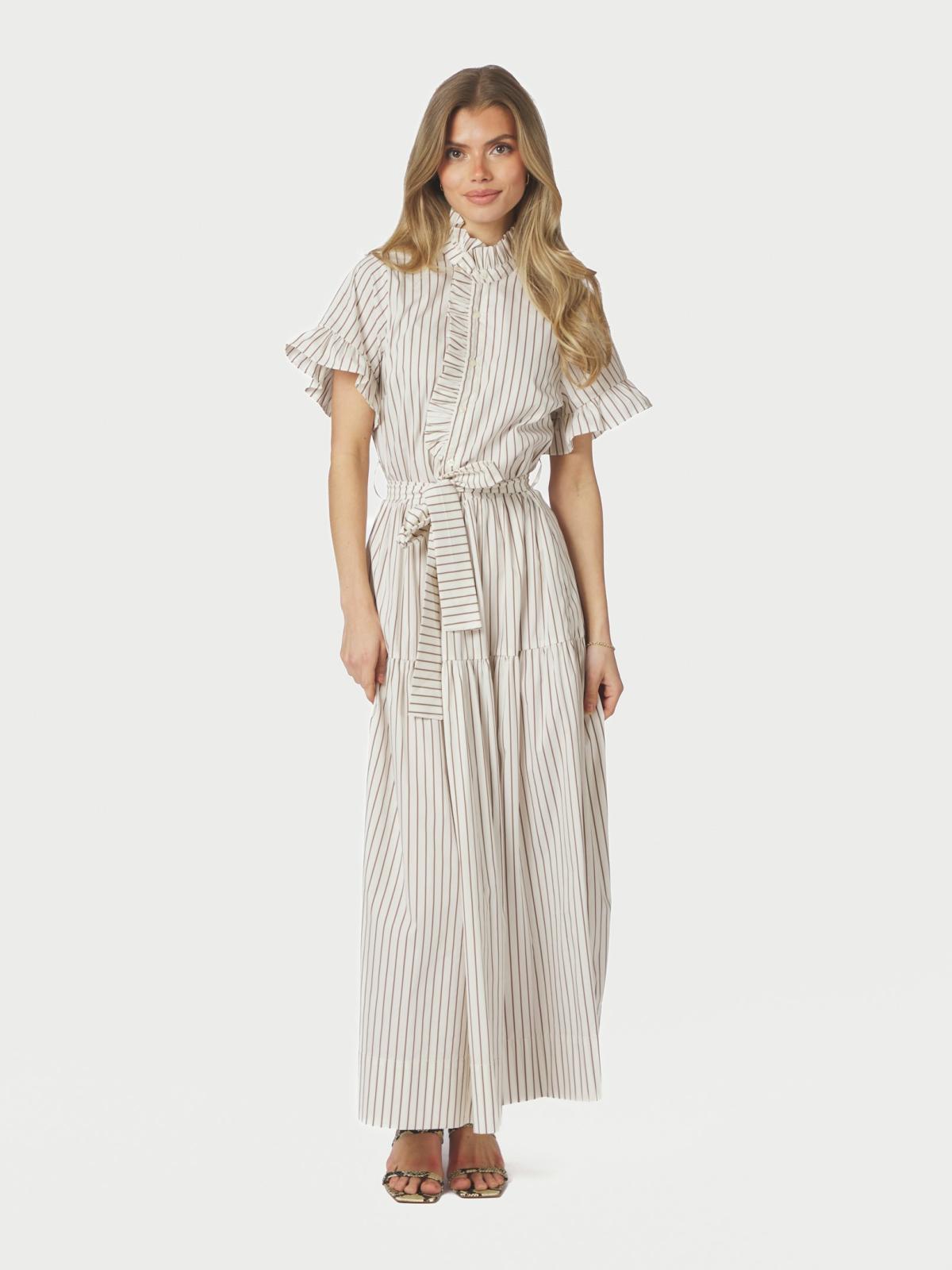 Neo Noir Nellie Wide Stripe Dress, Ivory - 3