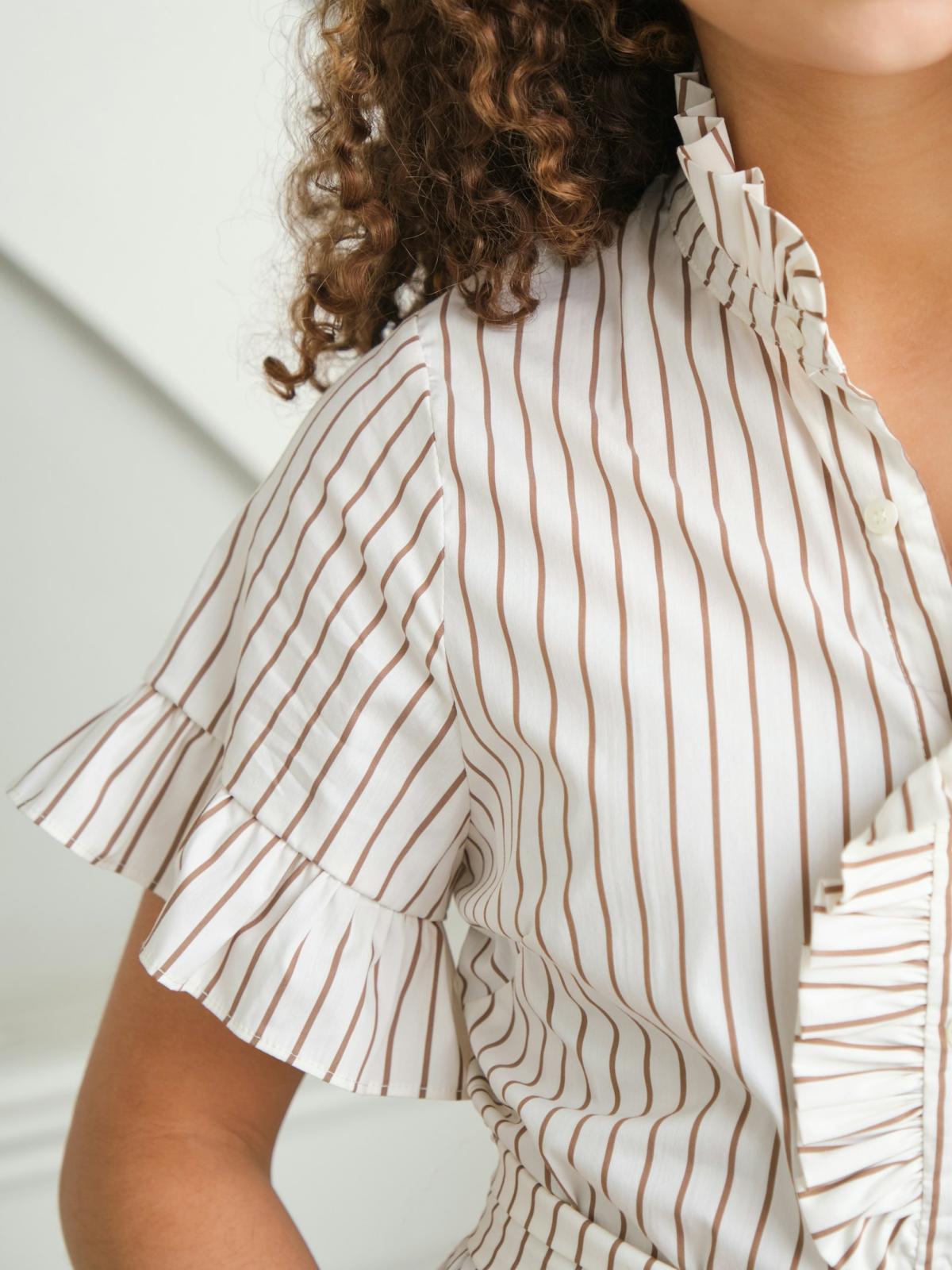 Neo Noir Nellie Wide Stripe Dress, Ivory - 7