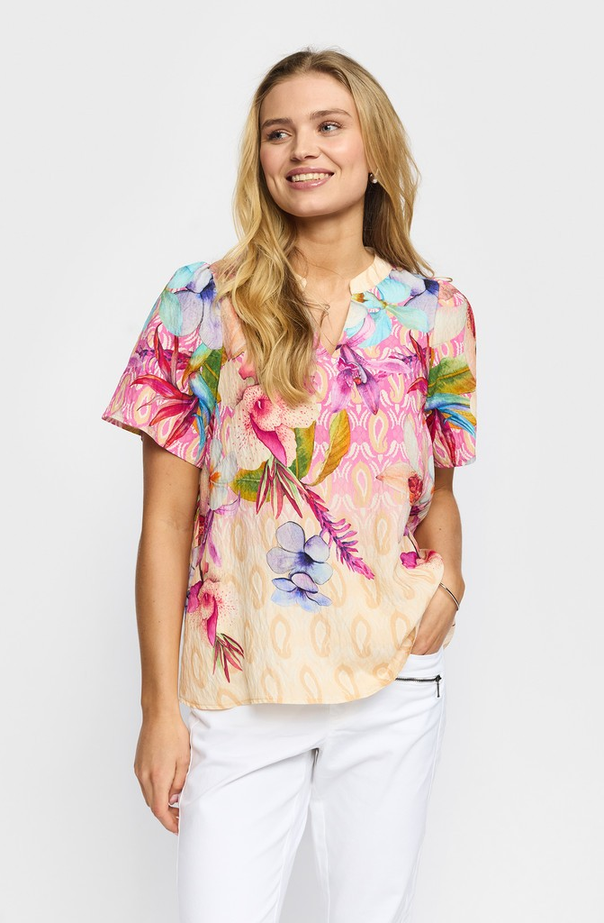 Grete Blouse - Flower Border - 2-Biz