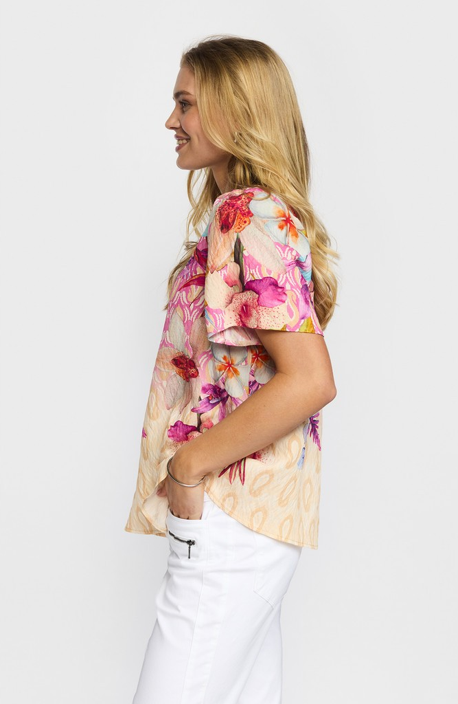 Grete Blouse - Flower Border - 2-Biz