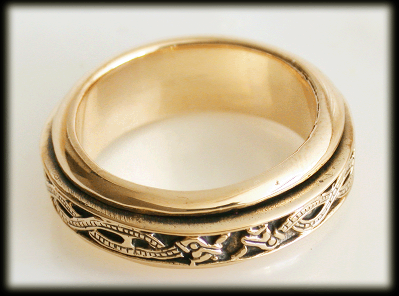7.9 mm. Brons spinner/ ADHD ring. - 2
