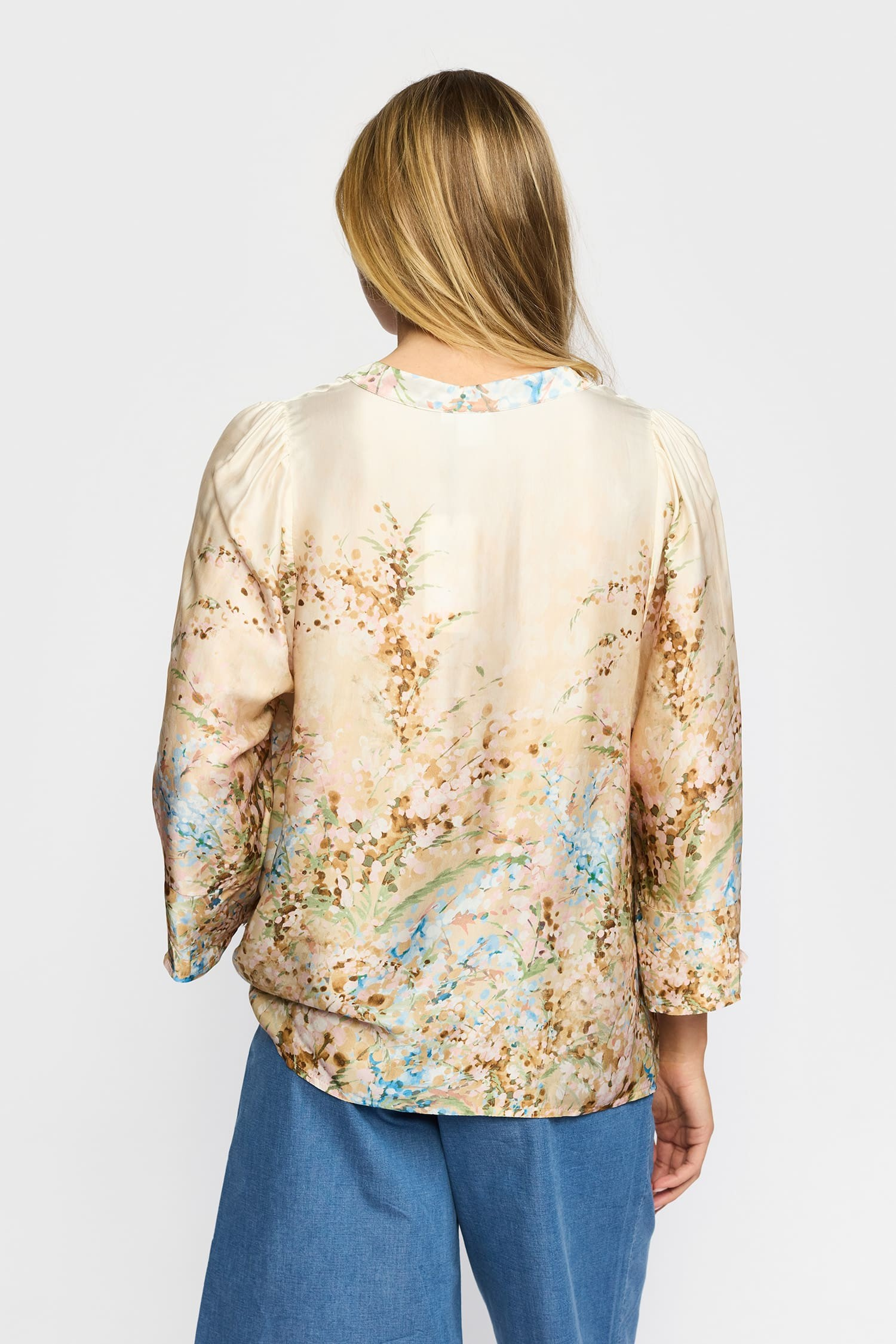 Helle Blouse - Sand Border - 2-Biz