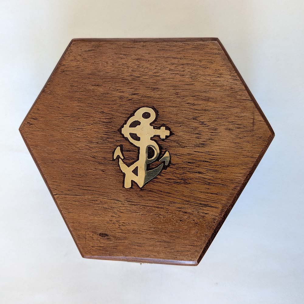 Sextant brass in Wooden box 14x8 cm - 3