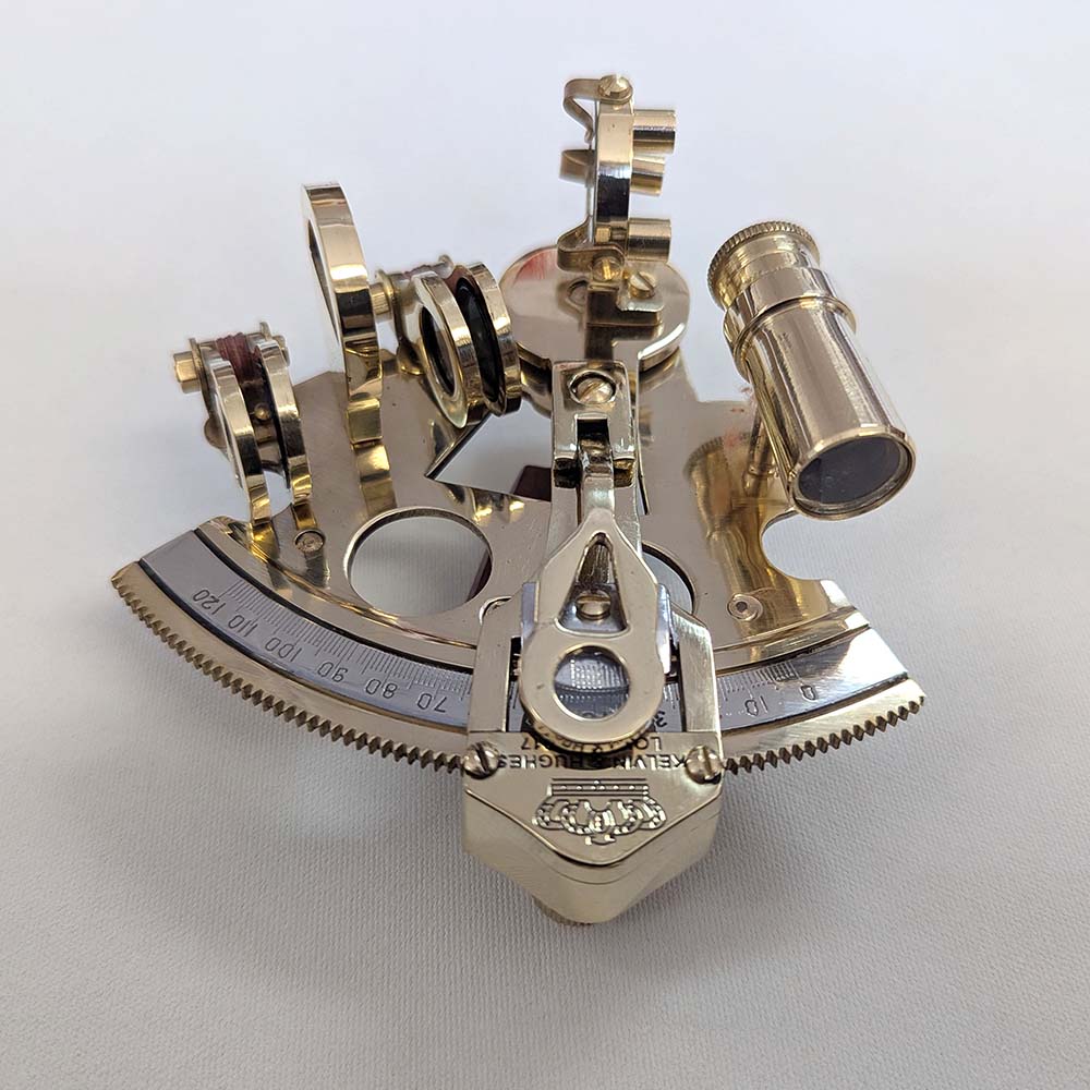 Sextant brass in Wooden box 14x8 cm - 4