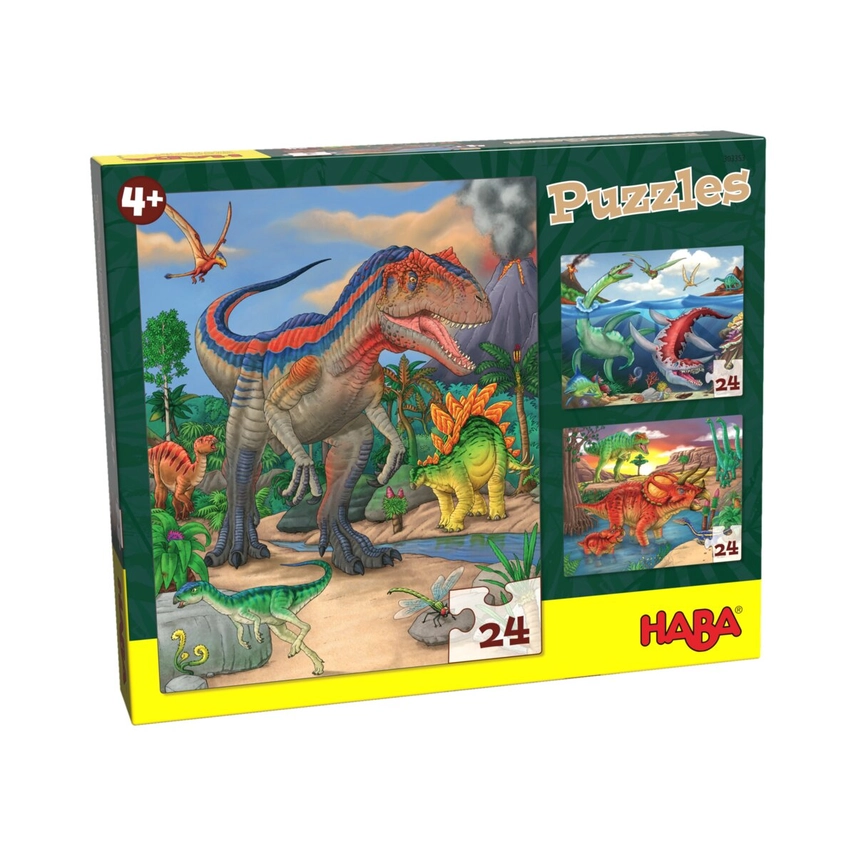 HABA Pussel Dinosaurier -  3 pack 24 bitar