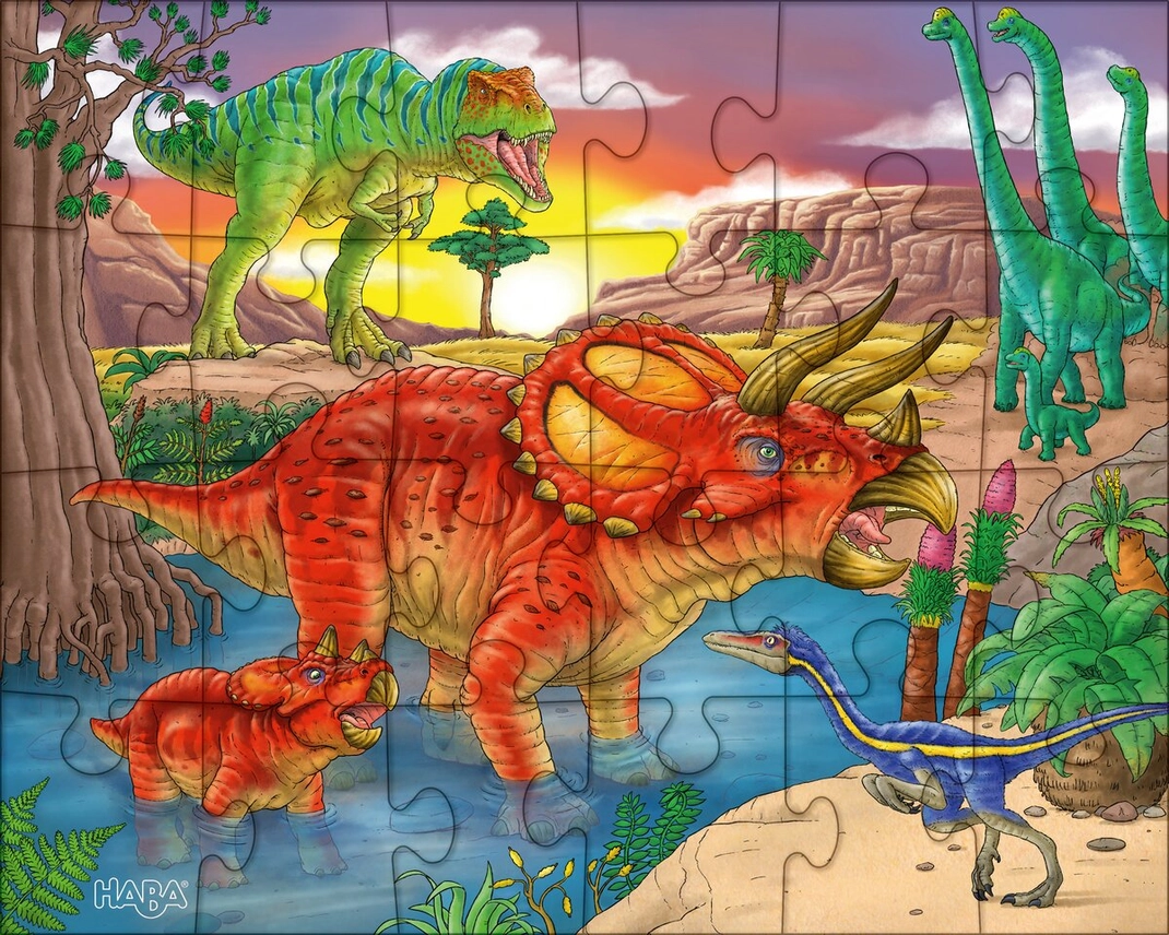 HABA Pussel Dinosaurier -  3 pack 24 bitar - 4