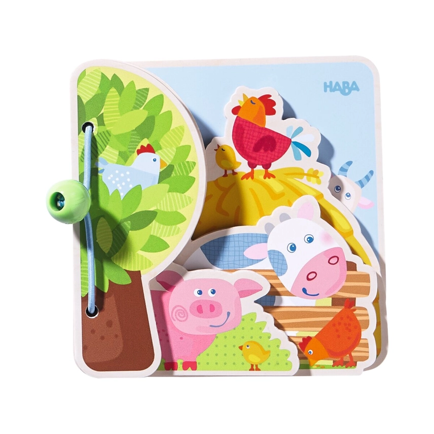 HABA Babybok Bondgårdsvänner - Hållbart i trä för kreativ lek