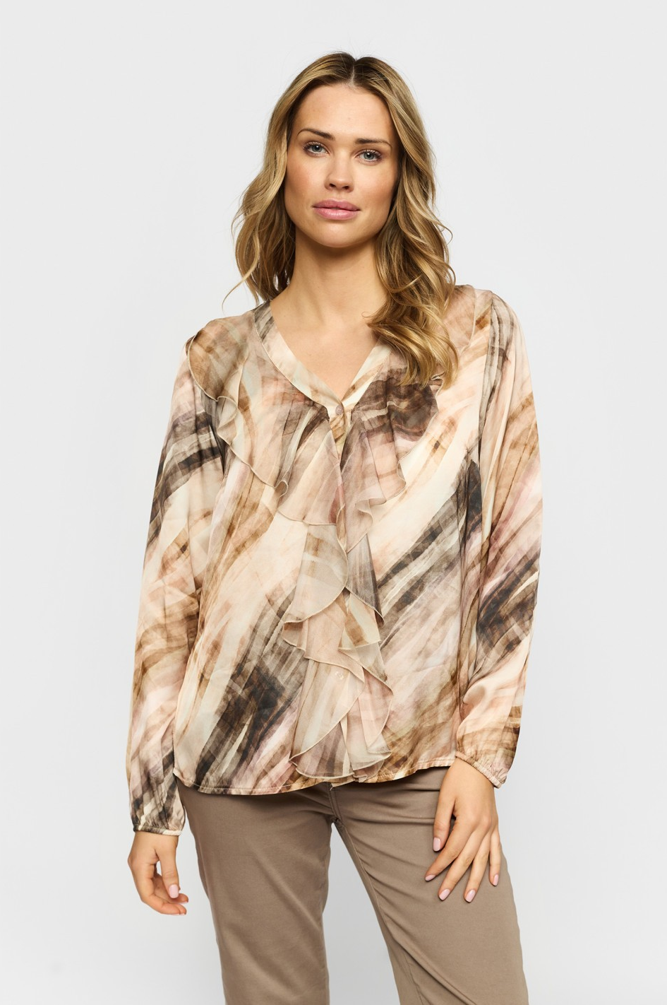 Jette Blouse - Sand Stripe - 2-Biz