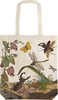 Tygkasse med insekter och blommor