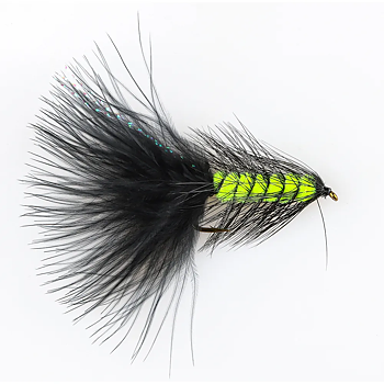 Wolly Bugger - Black/Flou Green #10